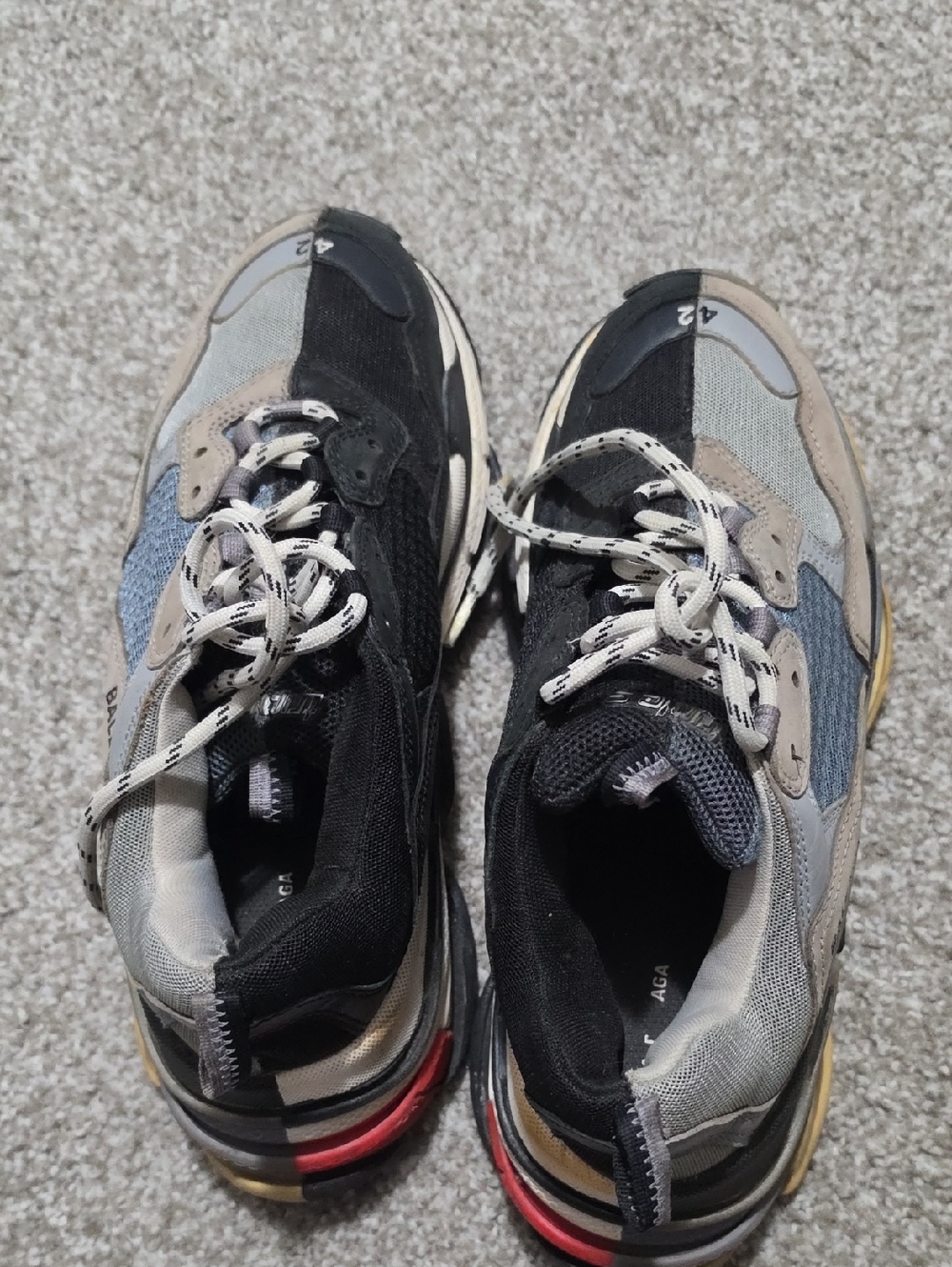 Balenciaga Triple S Sneakers in Black, Gray, Cream, Blue, Red